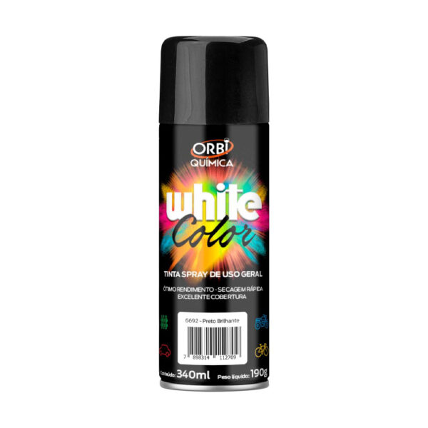 17434 ORBISPRAY TINTA SPRAY PRETO BRILHANTE 340ML/190G